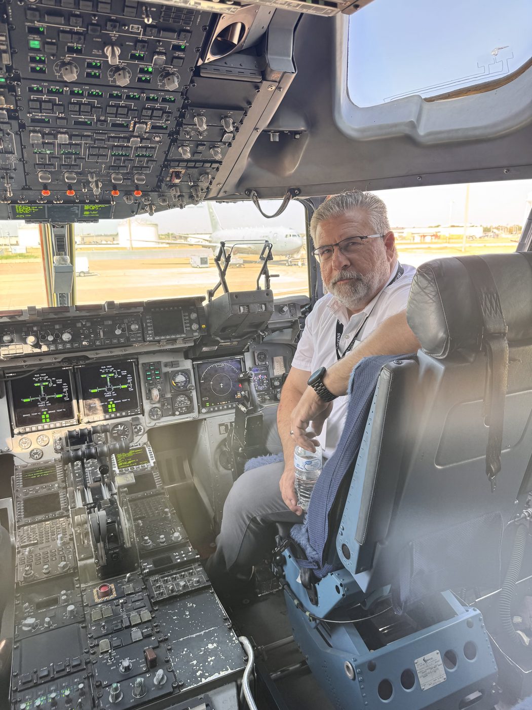 KC-46 flight deck — Commissioner trip to Altus AFB (October 2025)